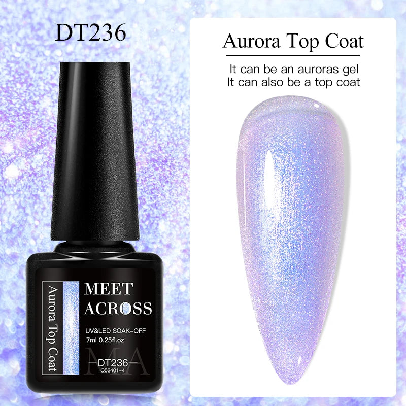 MEET ACROSS 7ml Aurora Gel Nail Top Coat