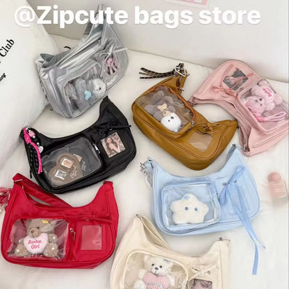 Y2K Transparent Ita Shoulder Bag