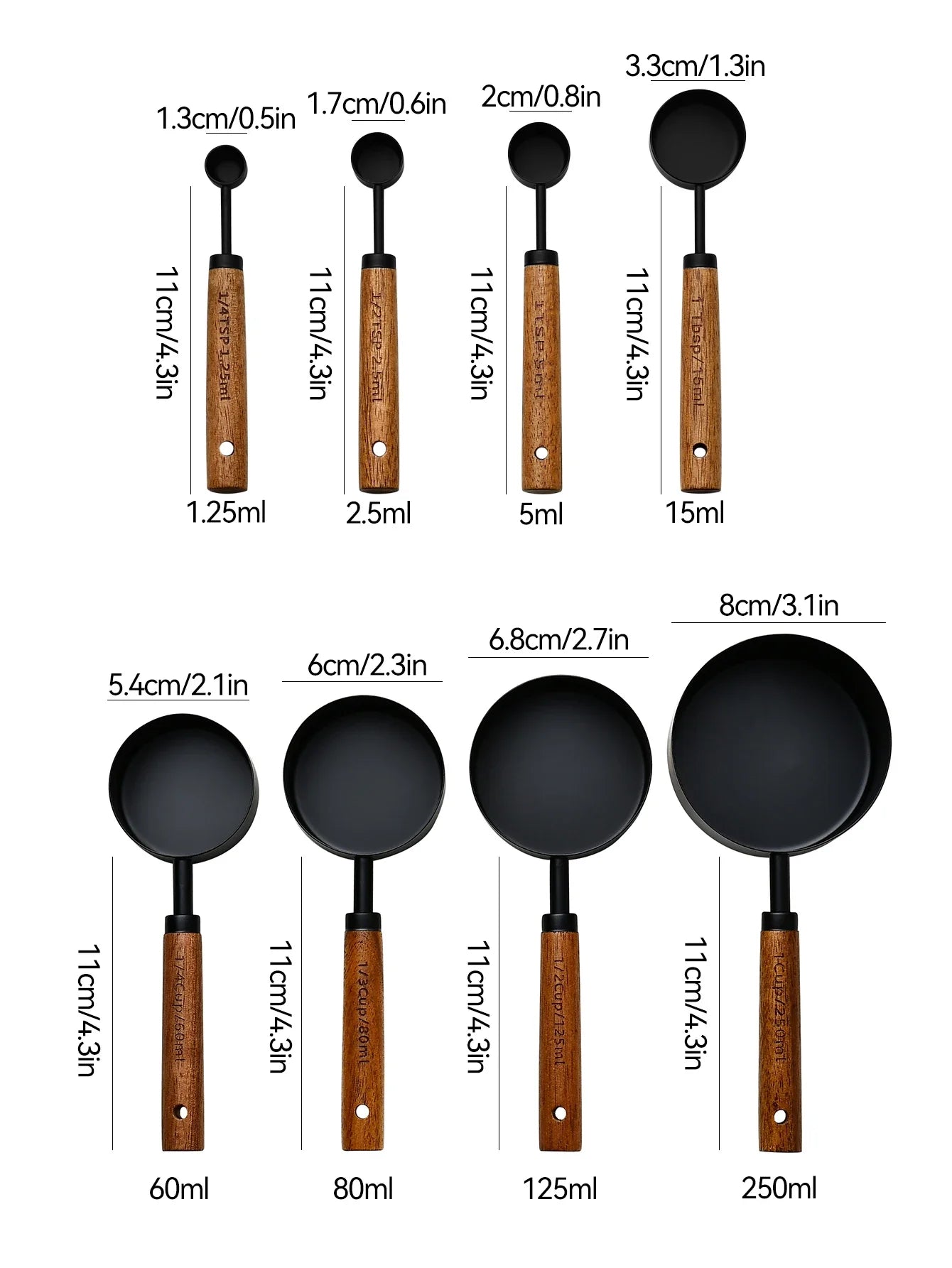 Stainless Steel Measuring Cups & Spoons Set