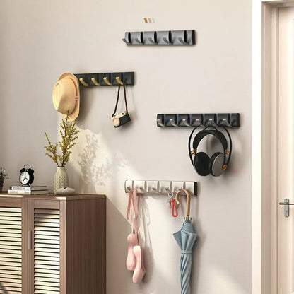 Aluminum Wall-Mounted Hook Rack for Clothes & Towels