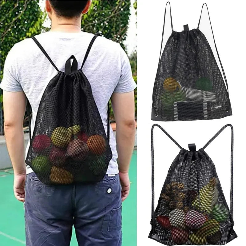 Heavy Duty Mesh Drawstring Sports Backpack