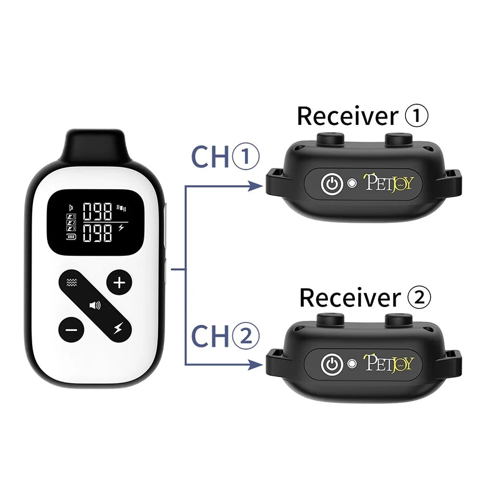IPX7 Waterproof Remote Dog Training Collar with Auto Anti-Bark Mode