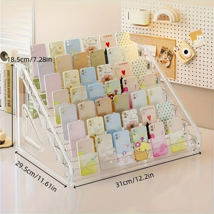 Acrylic Tiered Phone Case Display Stand