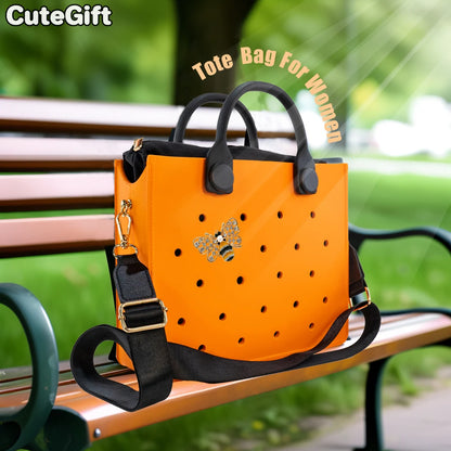 Waterproof EVA Tote Bag with Charm Holes