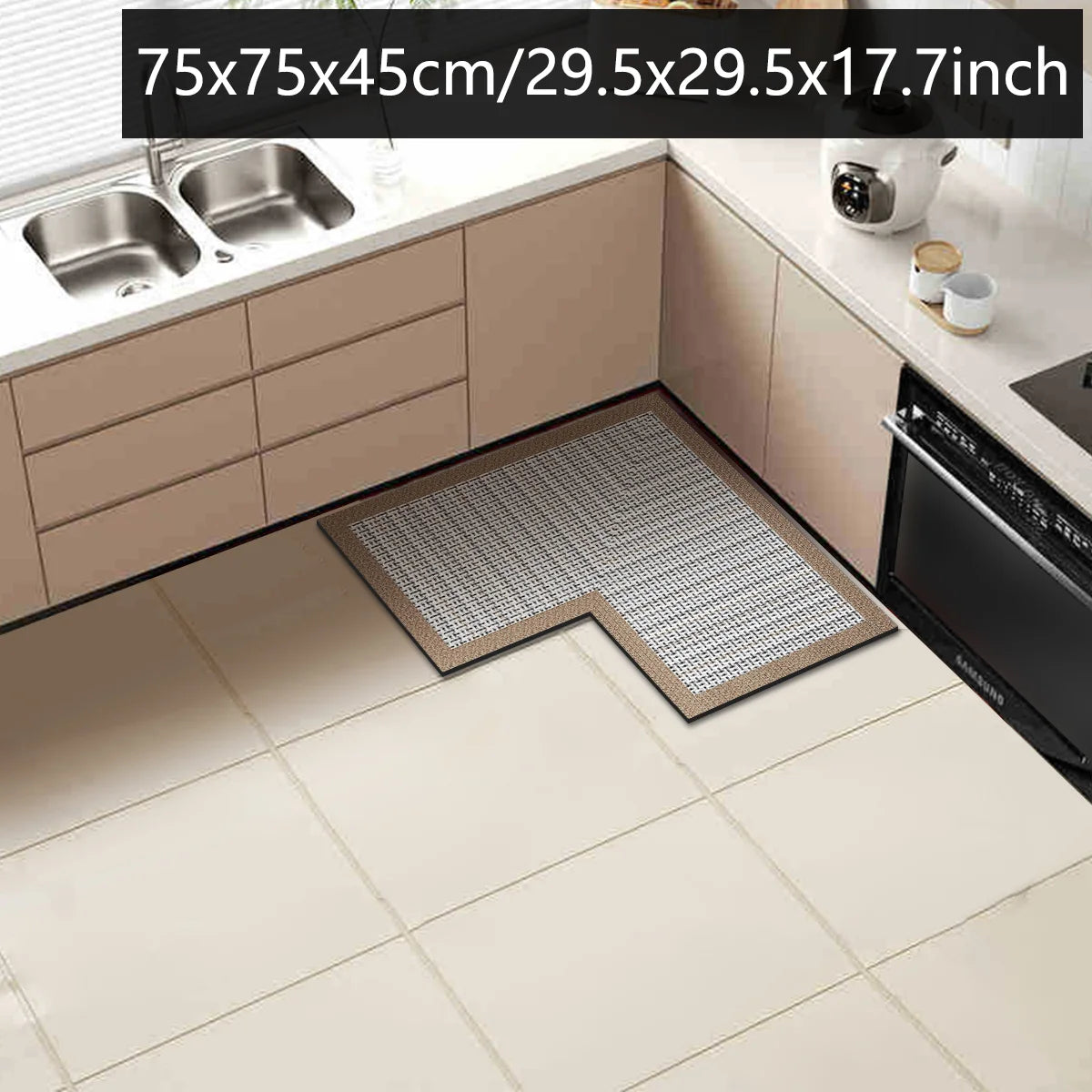 Absorbent Diatomaceous Kitchen & Bathroom Corner Rug
