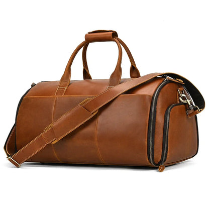 Crazy Horse Leather Travel Bag for Suits