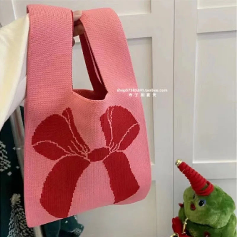 Handmade Knitted Knot Wrist Tote Bag