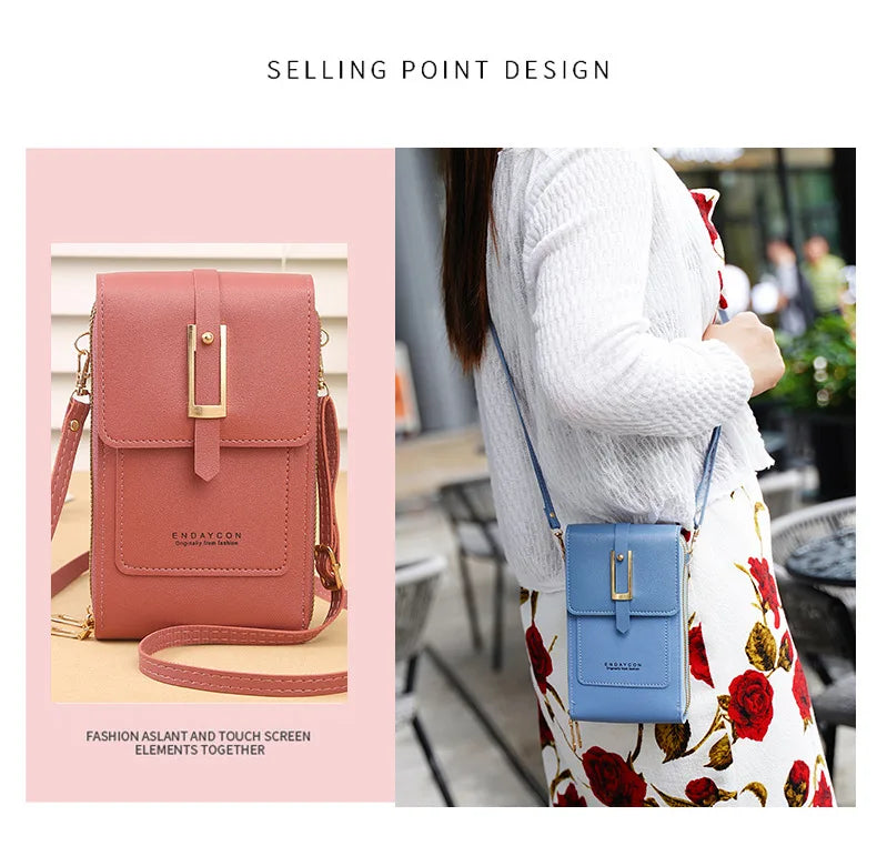 Touchscreen Phone Crossbody Wallet Bag