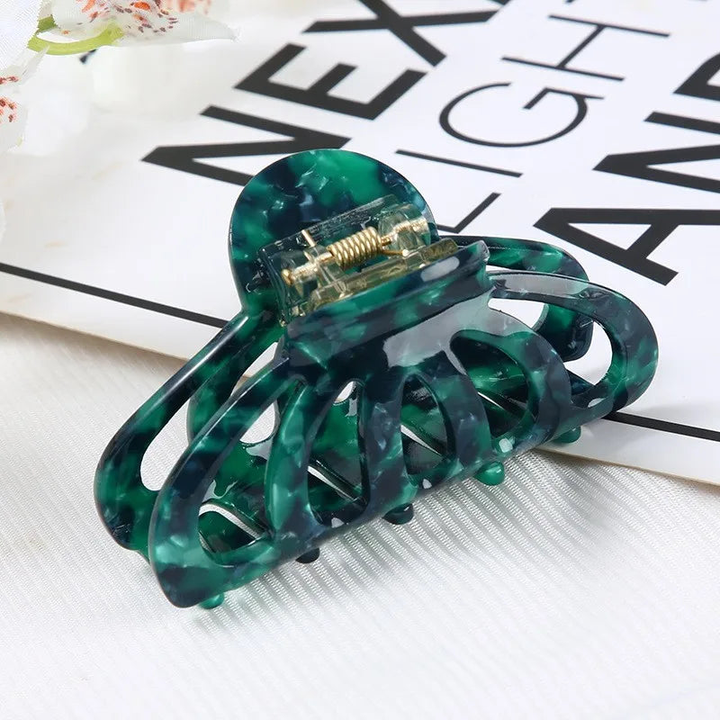 Hollow Out Acetate Crescent Hair Claw Clip