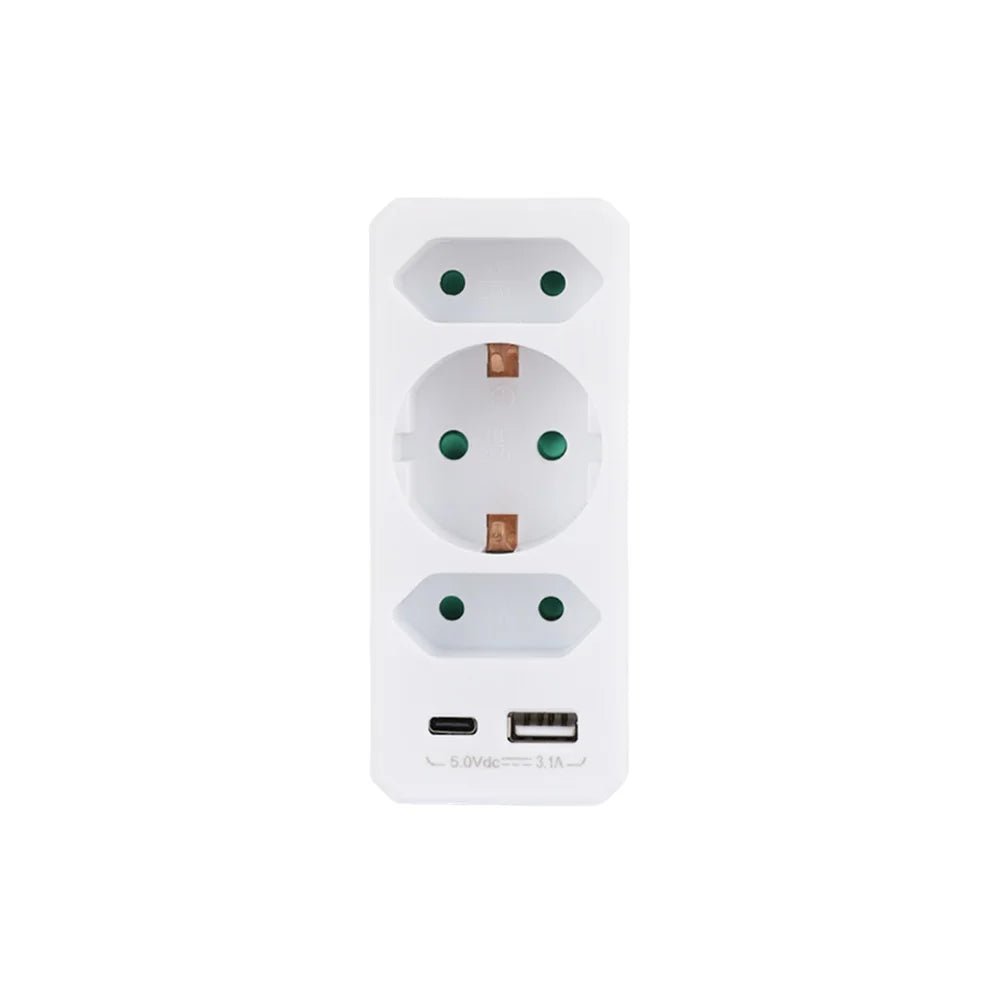 5-in-1 Wall Outlet Extender with USB & USB-C