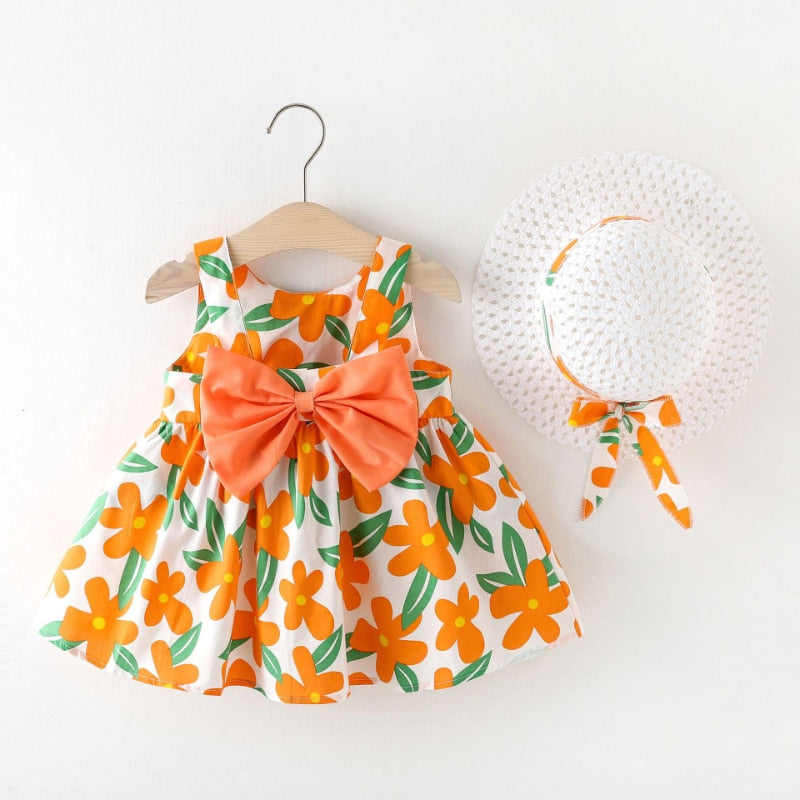 Big bow cotton baby dress