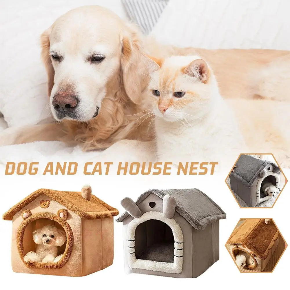 Cozy Cat Cave Bed with Removable Cushion