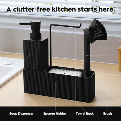 Matte Black Kitchen Soap Dispenser Set