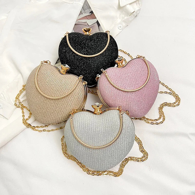 Heart Shape Evening Crossbody Bag