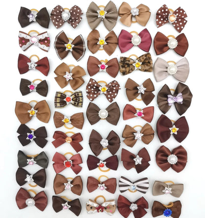 Dog Hair Bows with Pearl & Rhinestone Accents