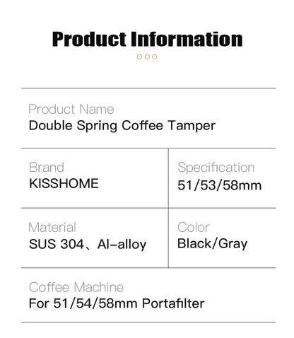 30lb Calibrated Coffee Tamper with Double Spring for Espresso Portafilters