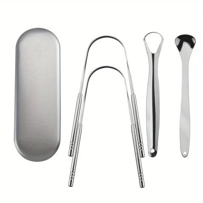 Stainless Steel Tongue Scraper Set