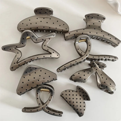 Large Black Wave Dot Hair Claw Clip