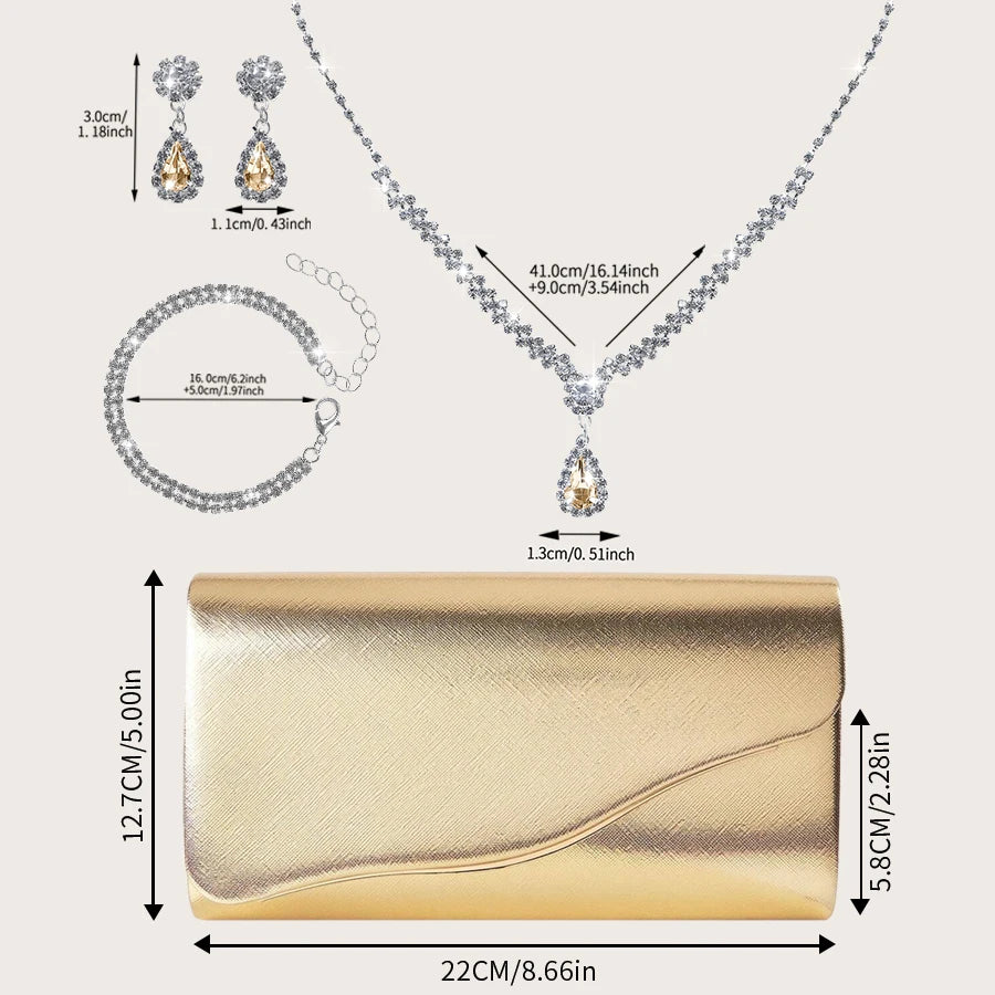 Elegant Metallic Evening Clutch Bag