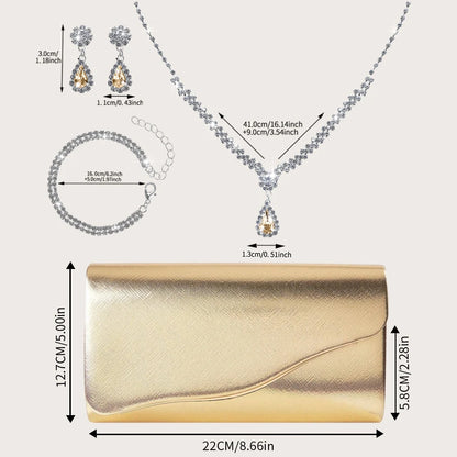 Elegant Metallic Evening Clutch Bag
