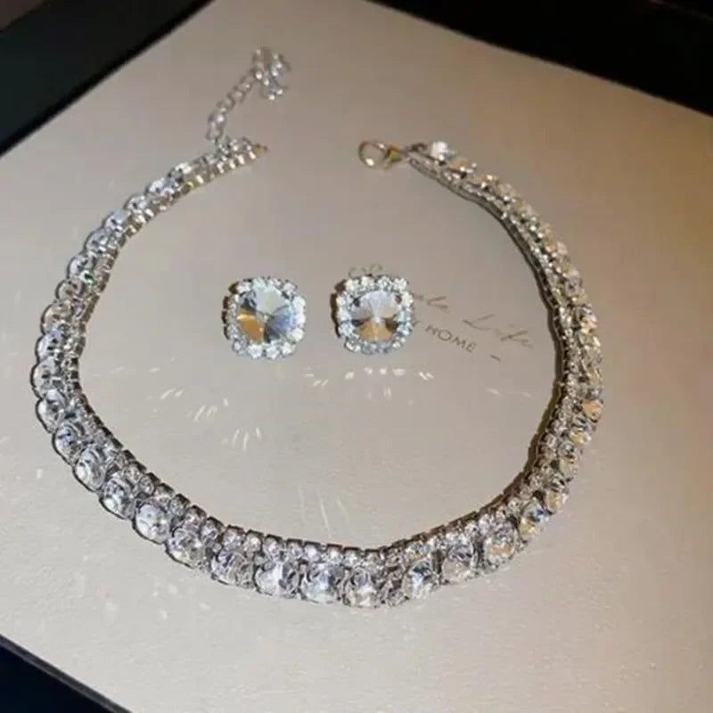 Colorful Crystal Necklace & Earring Set