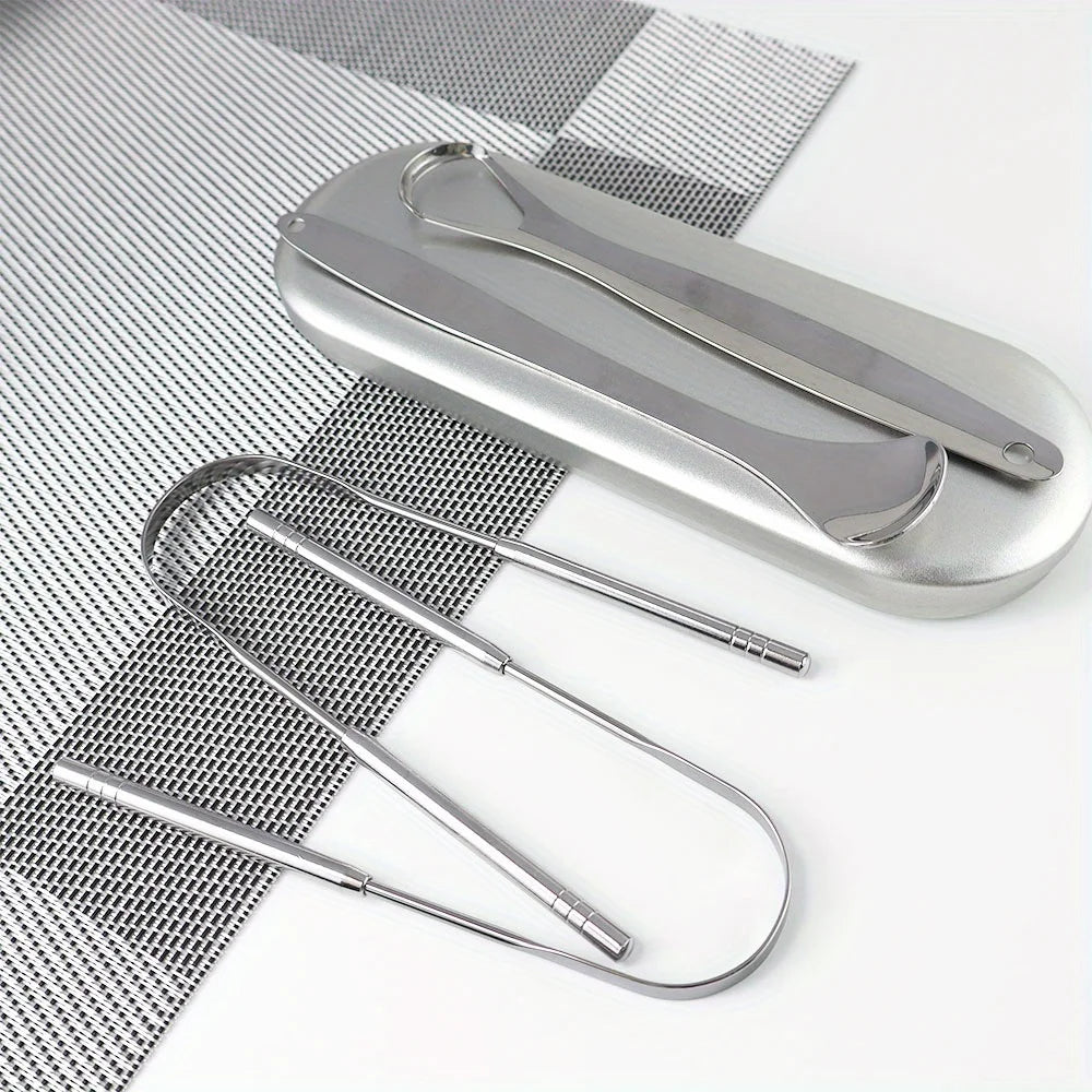 Stainless Steel Tongue Scraper Set