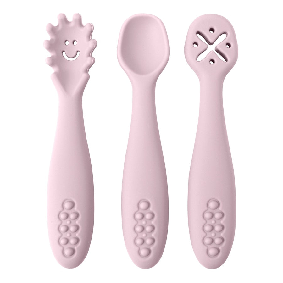 3pcs baby learning spoons utensils set