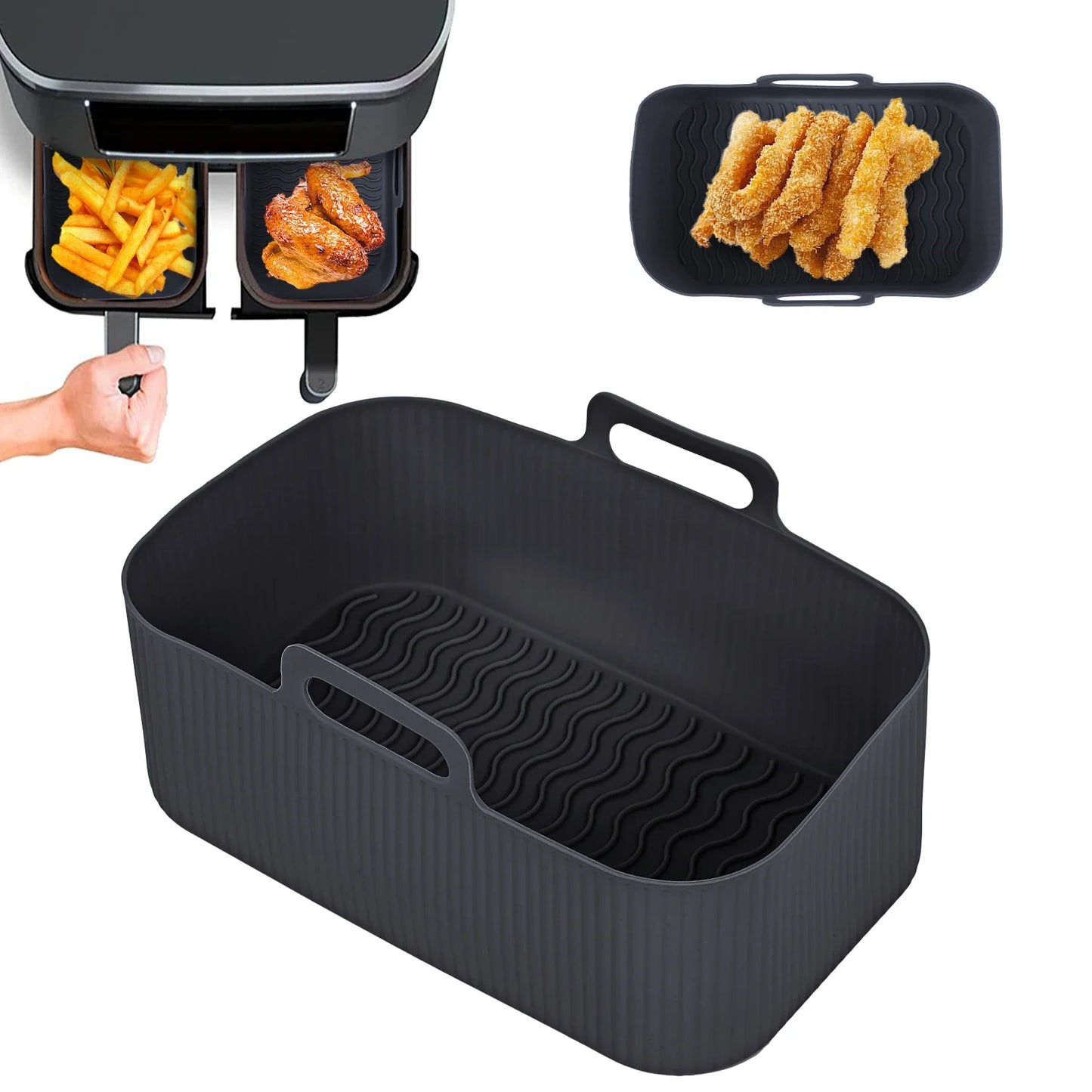 2Pcs Air Fryer Silicone Tray