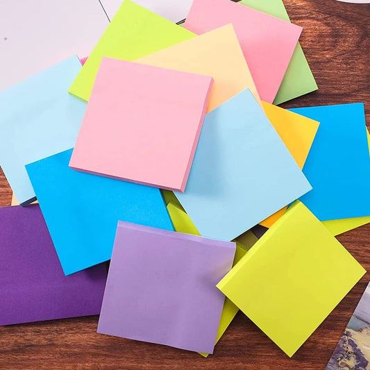 Colorful Self-Adhesive Sticky Notes for Office, School & Study