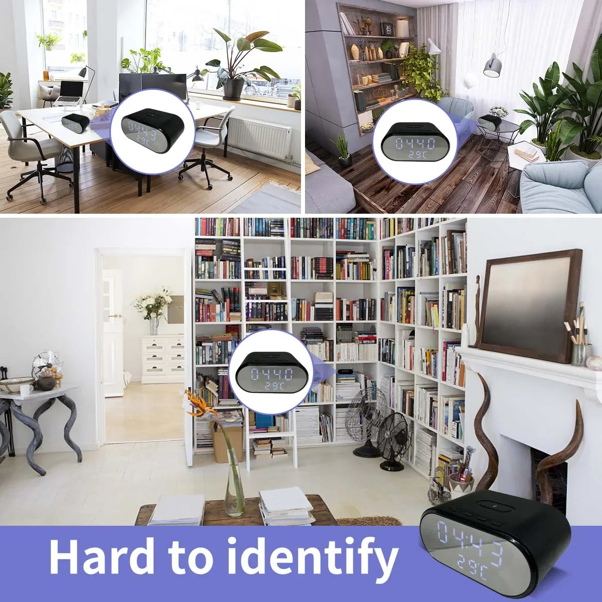 Smart 4K HD WiFi Clock Camera with Motion Detection