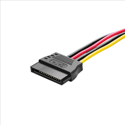 Dual SATA 15-Pin & 4-Pin Molex Power Splitter Cable for PC Hard Drives and SSDs