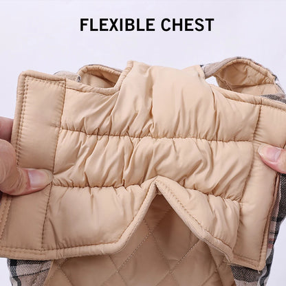 Waterproof Plaid Dog Jacket for Winter