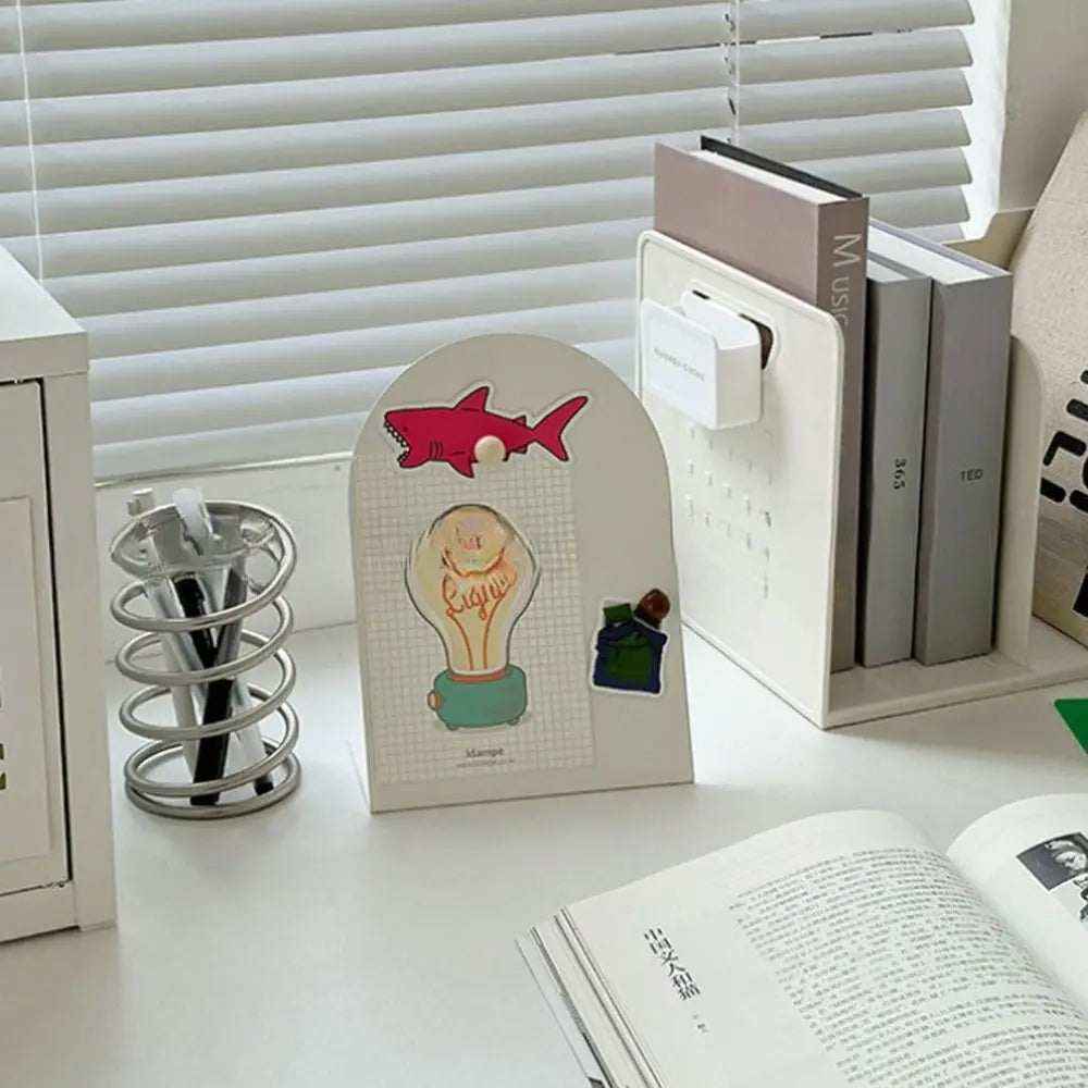 Desktop Magnetic Message Board with Storage Shelf