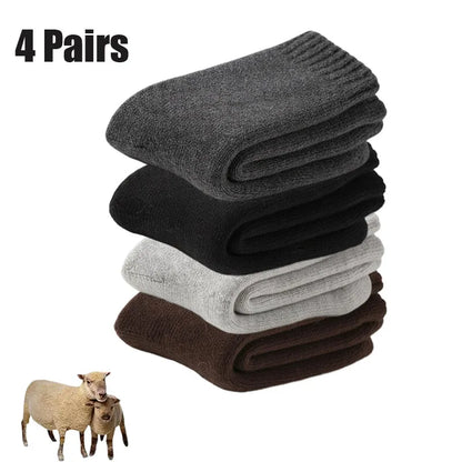 4 Pairs Winter Thermal Wool Socks