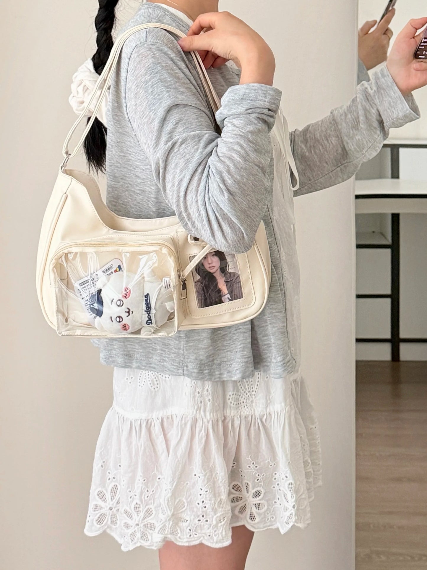 Y2K Transparent Ita Shoulder Bag