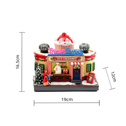 Rotating Light-Up Christmas Shop Music Box