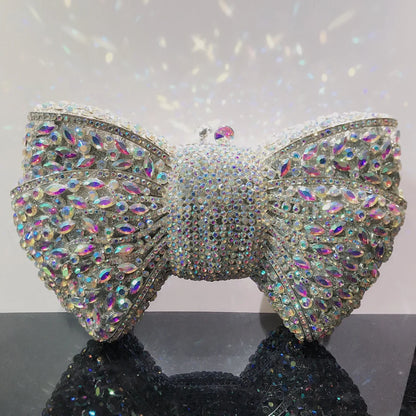 Rhinestone Bow Evening Clutch