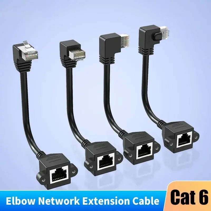 Cat6 90° RJ45 Ethernet Extension Cable