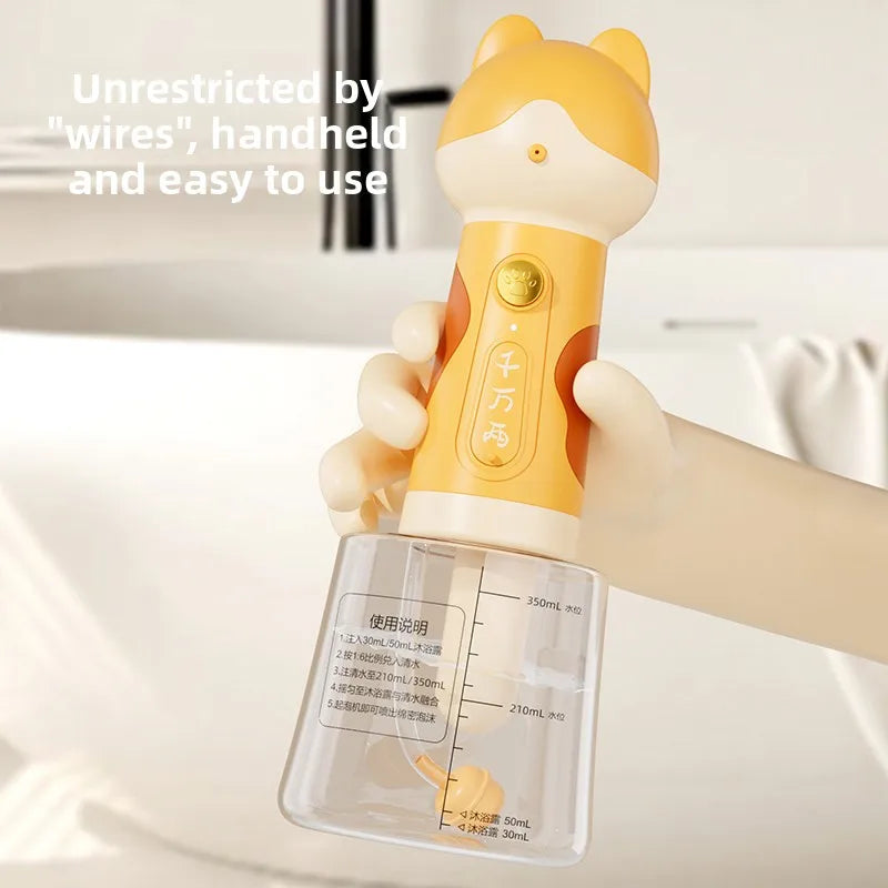 USB Rechargeable Electric Foam Dispenser for Pet Bathing