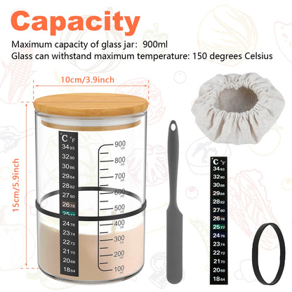 Sourdough Starter Jar Kit with Fermentation Accessories