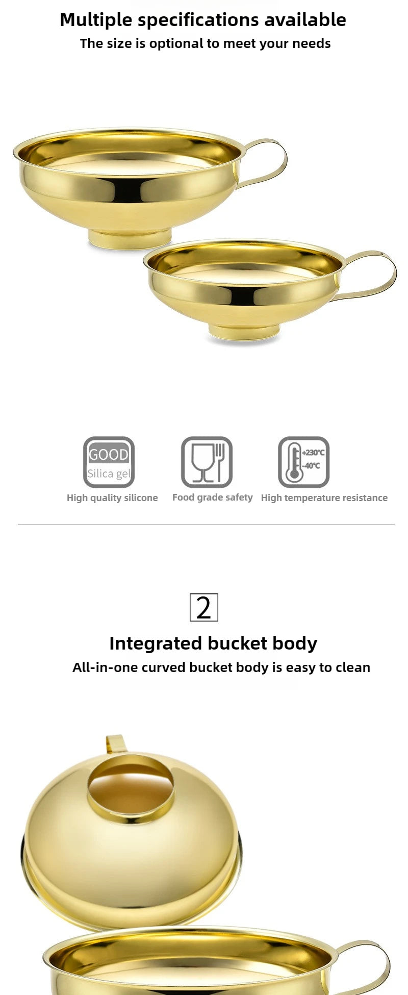 Stainless Steel Wide Mouth Canning Funnel
