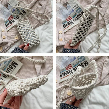 Women’s Woven Crochet Crossbody Phone Bag