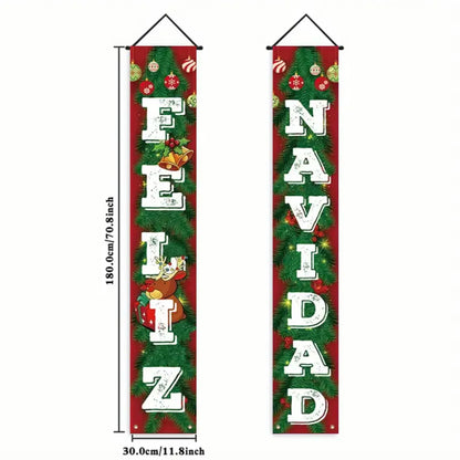 Santa & Snowman Christmas Door Banner