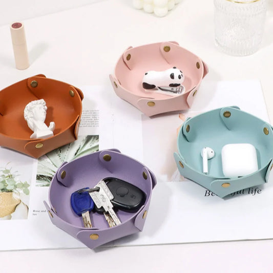 Nordic PU Leather Storage Tray