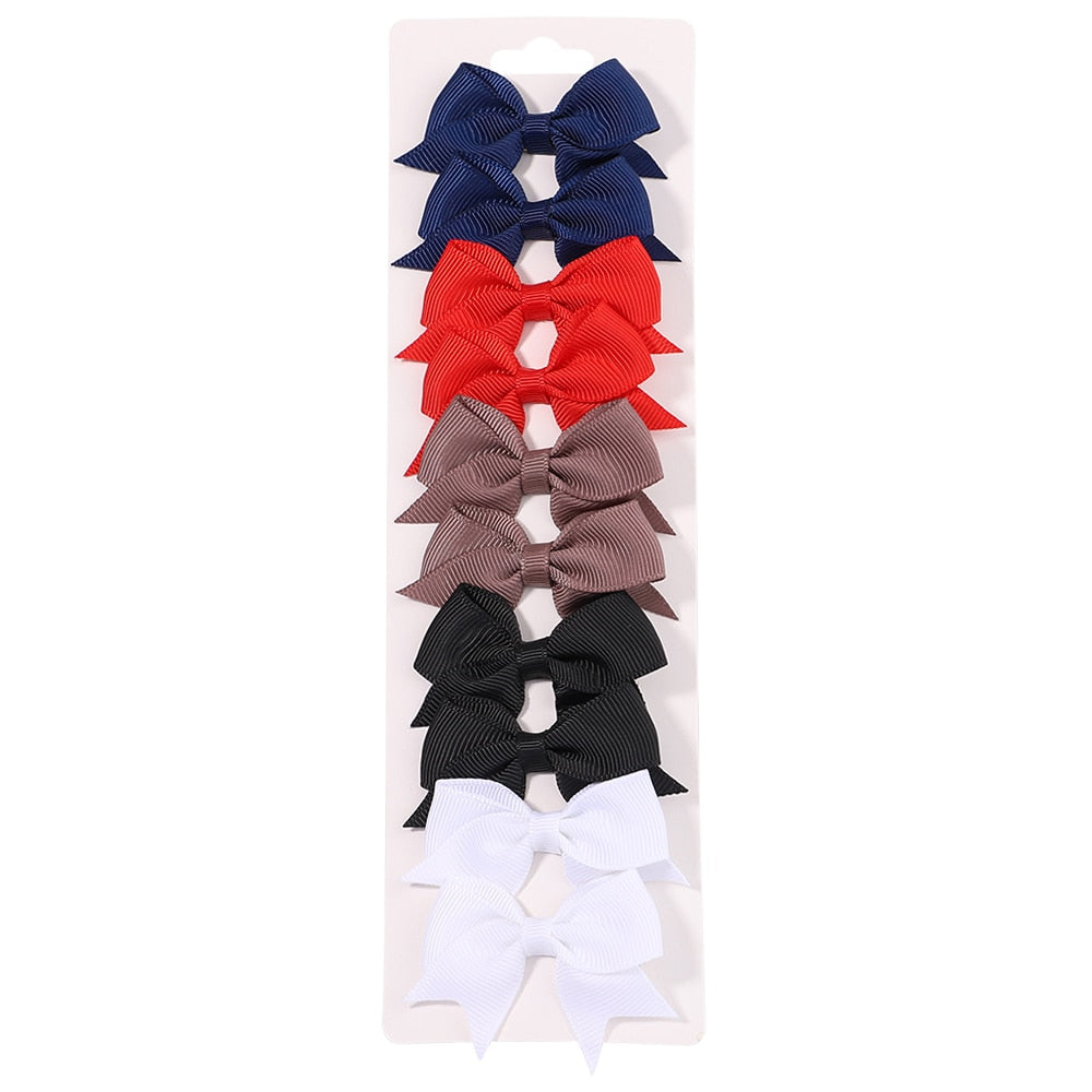 10Pcs/Set  Ribbon Bowknot Hair Clips