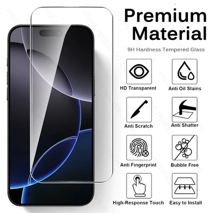 2Pcs 19D Tempered Glass Case for iPhone 16 Pro Max Plus