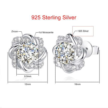 14K Gold Filled Floral Moissanite Stud Earrings