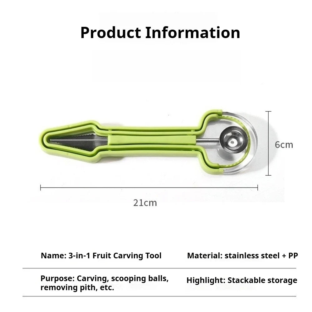4-in-1 Stainless Steel Melon Ball Spoon Set