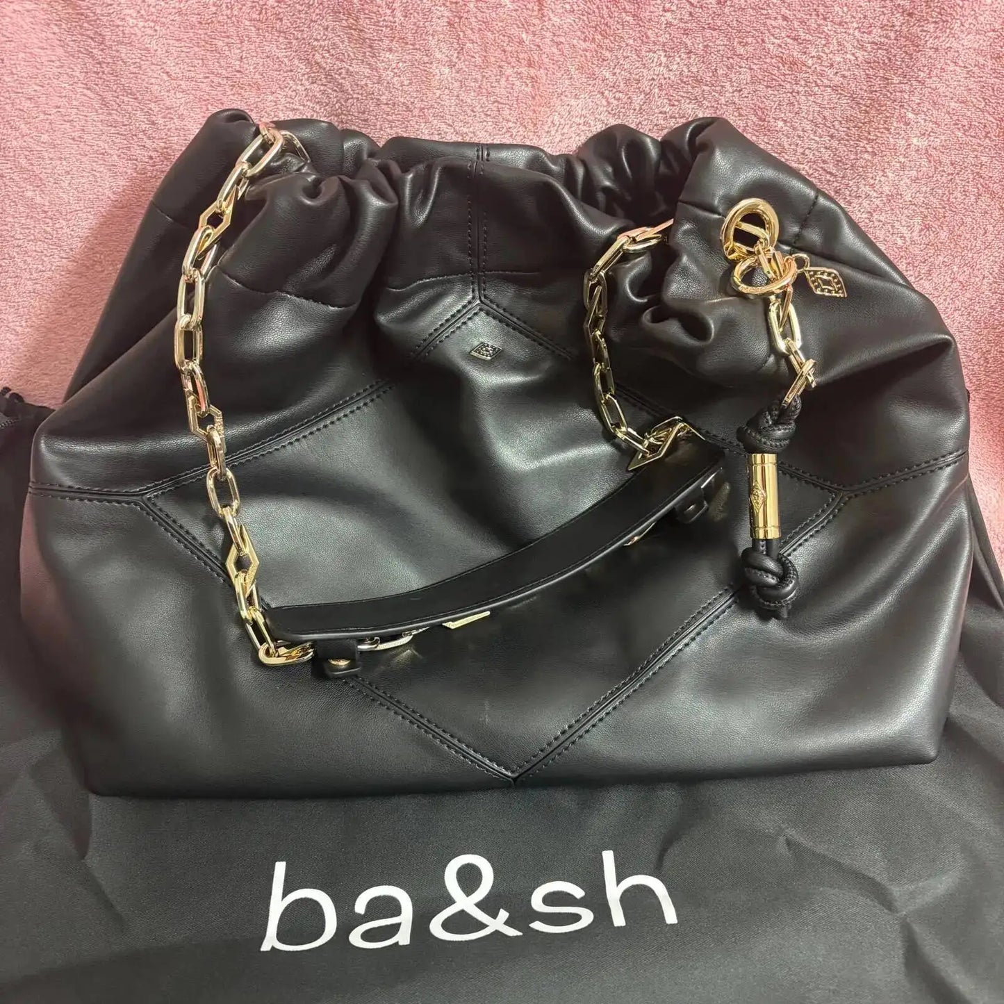 Faux Leather Bucket Shoulder Bag