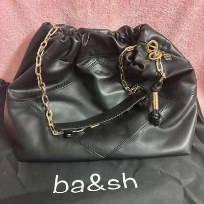 Faux Leather Bucket Shoulder Bag